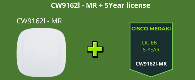 Cisco Meraki CW9162I-MR con licencia de 5 años por 450€. Oferta por tiempo limitado.
